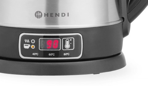 Czajnik elektryczny 1,8L z regulacją temperatury, 1800W - stal nierdzewna, Hendi 209943