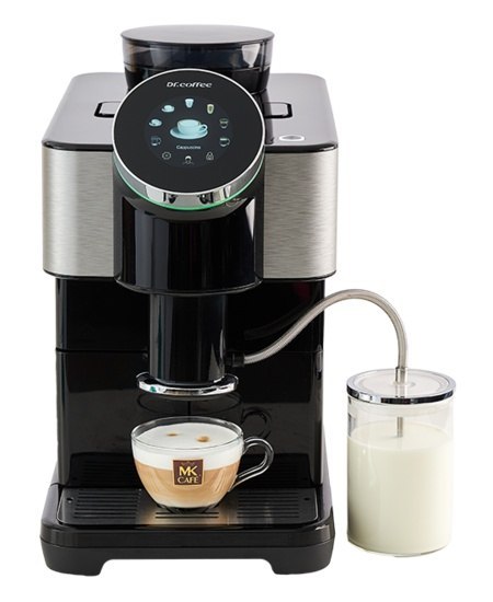 Ekspres automatyczny Dr Coffee H2 One Touch czarny system mleczny 19 bar do domu i biura