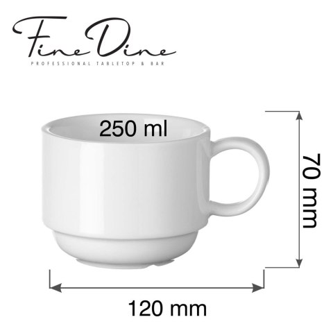 Biała filiżanka sztaplowana Fine Dine Pure Bianco 250 ml