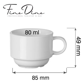Filiżanka sztaplowana do espresso 80 ml Pure Bianco biała Fine Dine 762790