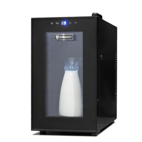 Lodówka na mleko Resto Quality 21L do ekspresów automatycznych czarna ze szklanym frontem RQSV26A – 265x495x478 mm