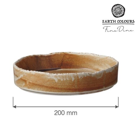 Brązowy talerz porcelanowy Fine Dine Constancy 20 cm z podwyższoną krawędzią