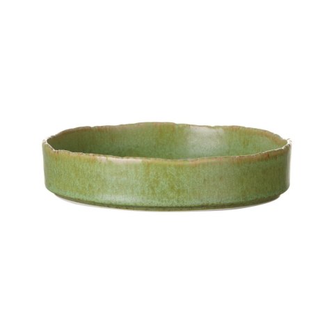 Zielony talerz porcelanowy Edenic 20 cm z podwyższoną krawędzią