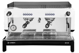 Ekspres kolbowy 2-grupowy Crem EX3 2GR W Entry Version biały 3,35 kW do kawiarni i gastronomii