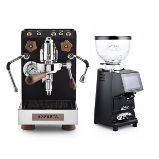 Zestaw baristyczny ekspres kolbowy Fresco Experta z młynkiem M58FRS do espresso i cappuccino z Silent System