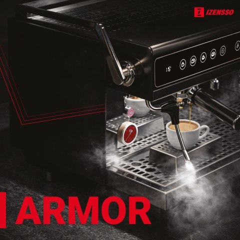 Profesjonalny ekspres do espresso Izensso ARMOR Black z pompą rotacyjną