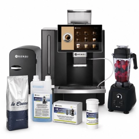Zestaw kawowy HENDI PROMO_SET_COFFEE z ekspresem i lodówką do mleka