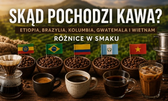 Skąd pochodzi kawa? Etiopia, Brazylia, Kolumbia, Gwatemala i Wietnam — różnice w smaku