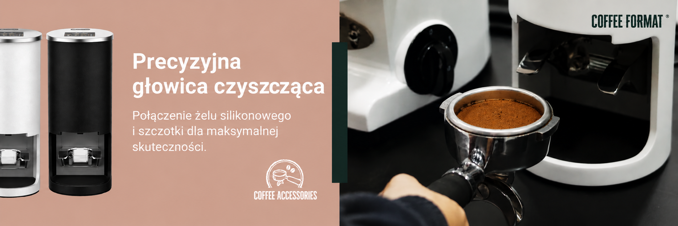 Automatyczny tamper Coffee Format White - precyzyjna głowica ubijająca 58 mm i system poziomowania