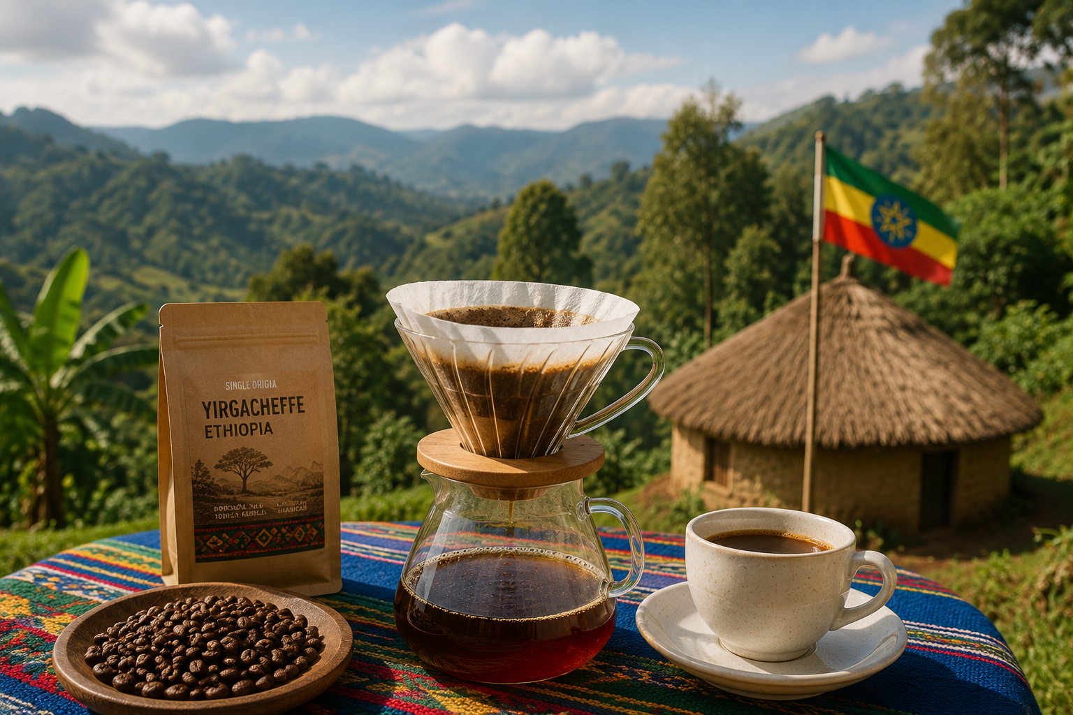 Etiopska kawa specialty z regionu Yirgacheffe parzona metodą pour over