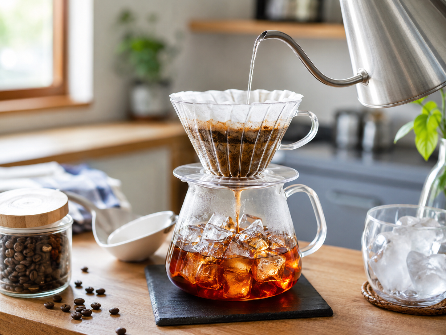 Japanese iced coffee parzenie kawy drip bezpośrednio na lód